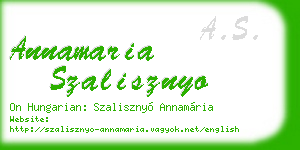 annamaria szalisznyo business card